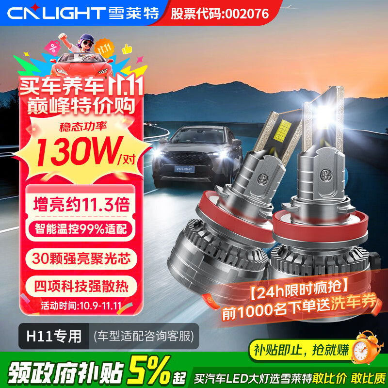 ѩ����led�������130WԶ���������װ��������Ƶ��ݸ߹��� h11led���