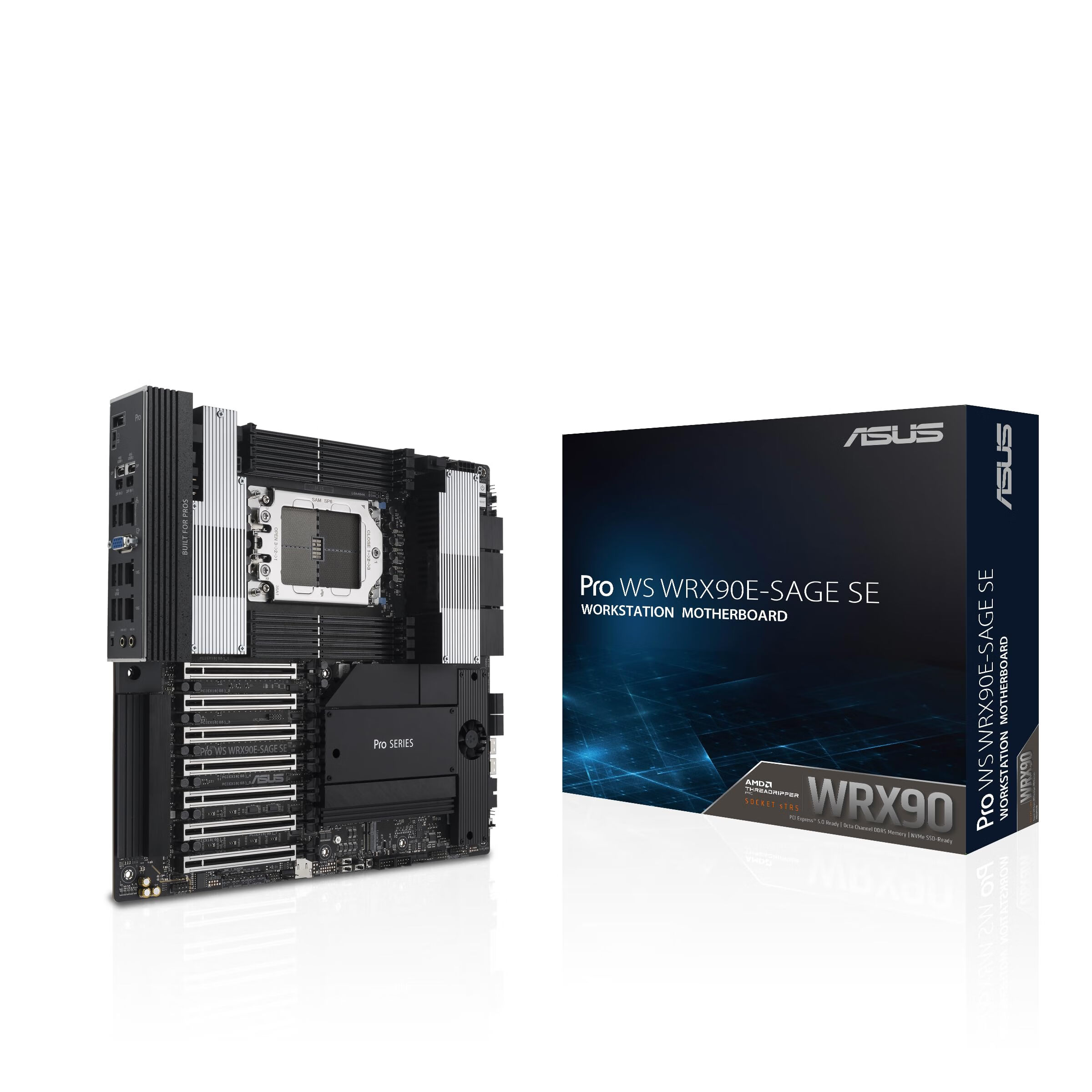 华硕（ASUS） Pro WS WRX90E-SAGE SE工作站主板 AMD sTR5接口 支持96核CPU 2TB ECC DDR5内存 双10Gb网口 黑色