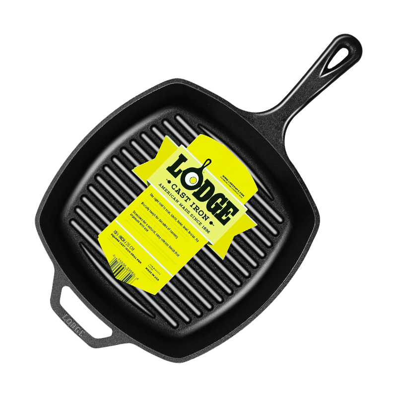 LODGE【美國進(jìn)口】26CM鑄鐵鍋不易粘煎鍋無涂層牛排鍋雞蛋餅通用L8SGP3