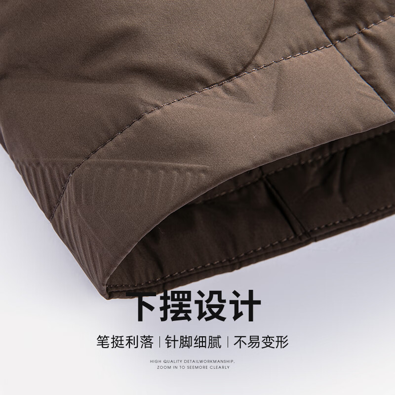 SHANSHAN杉杉羽绒服男2025冬季商务经典男士简约翻领羽绒长袖外套真口袋 咖啡色 2XL 185