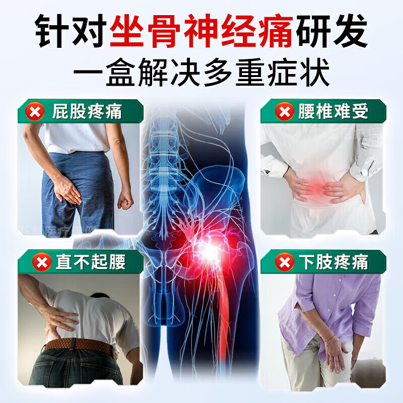 骨神经痛膏药贴专用强效效腰疼腿疼药屁股腰椎间盘突出压迫神经 特效:3盒【屁股 坐骨神经专用】