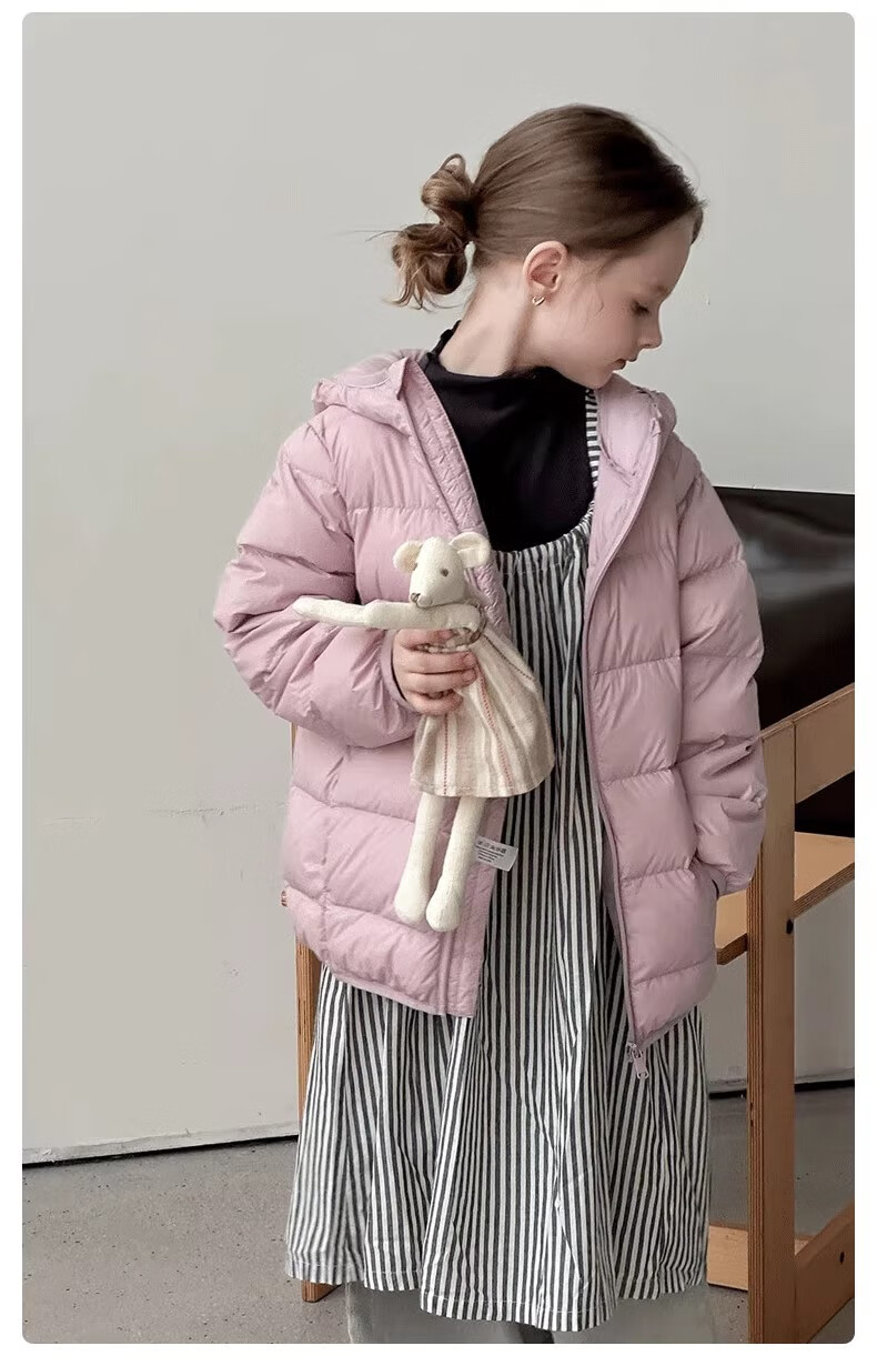 贝婴初儿童轻薄款羽绒服2025男女童宝宝白鸭绒外套马甲两件套三防 粉色 羽绒服外套 新国标90绒 150 （建议身高140-150）