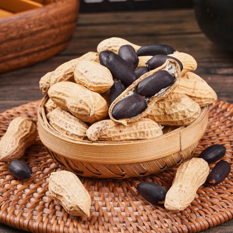 云南富硒生黑花生带壳黑花生米黑衣花生养胃花生批发养生原味好吃 1斤  精选出口级老品种小粒独粒黑花生 回甜味好