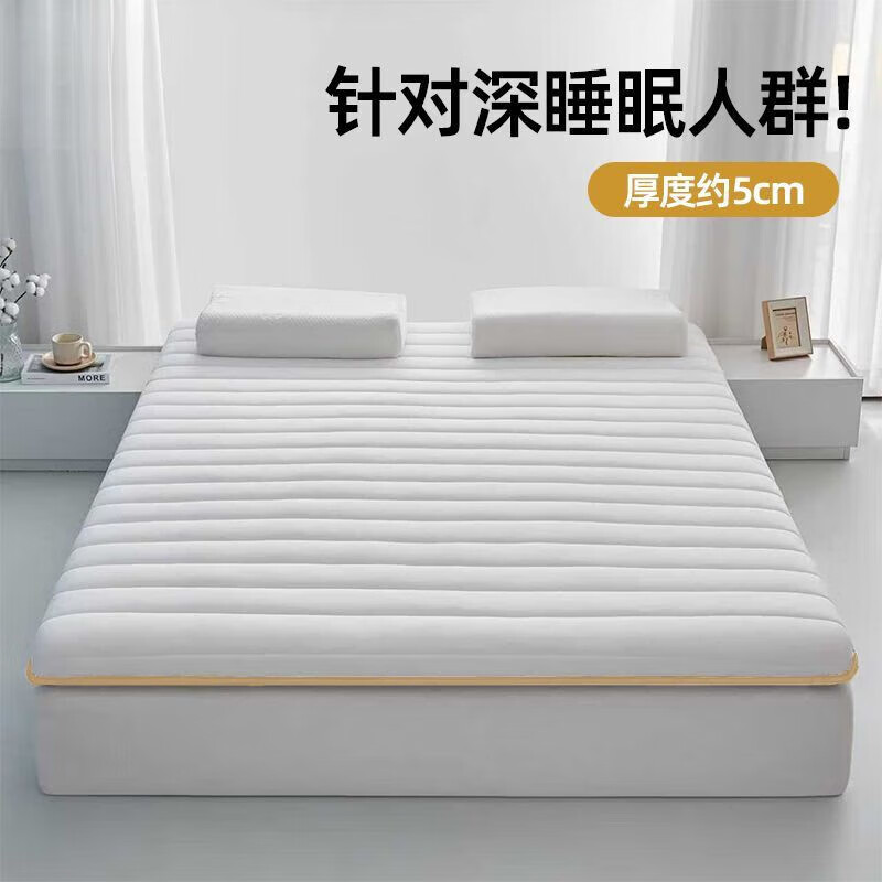 迈途森A类四季加厚床垫家用卧室软垫出租屋专用榻榻米褥子学生宿舍铺底 【直线白】厚约5cm 60x120cm【深睡护脊/母婴可用】