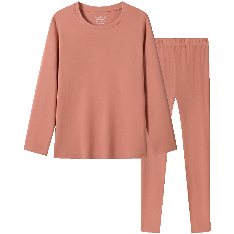 舒雅(Schiesser)7A抗菌女士圓領(lǐng)保暖內(nèi)衣氨基酸保暖套裝 花灰 2XL