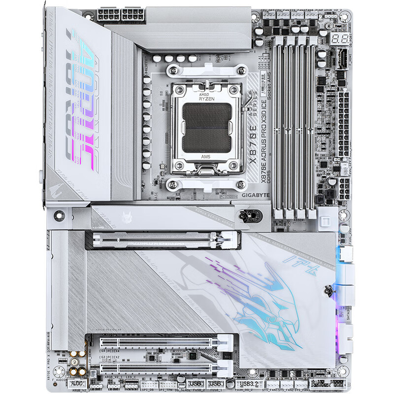 技嘉（GIGABYTE）电竞冰雕X870E AORUS PRO X3D ICE主板DDR5支持AMD CPU AM5 9700X 9950X 9900X 9600X