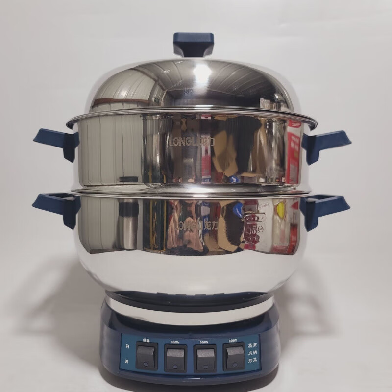 龙力加厚多功能电热锅 28厘米3/4使用原装一套