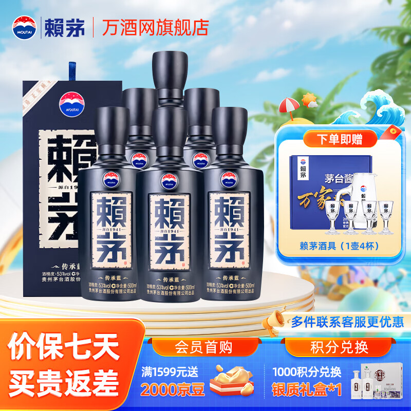 赖茅传承蓝53度酱香型500mL*6瓶
