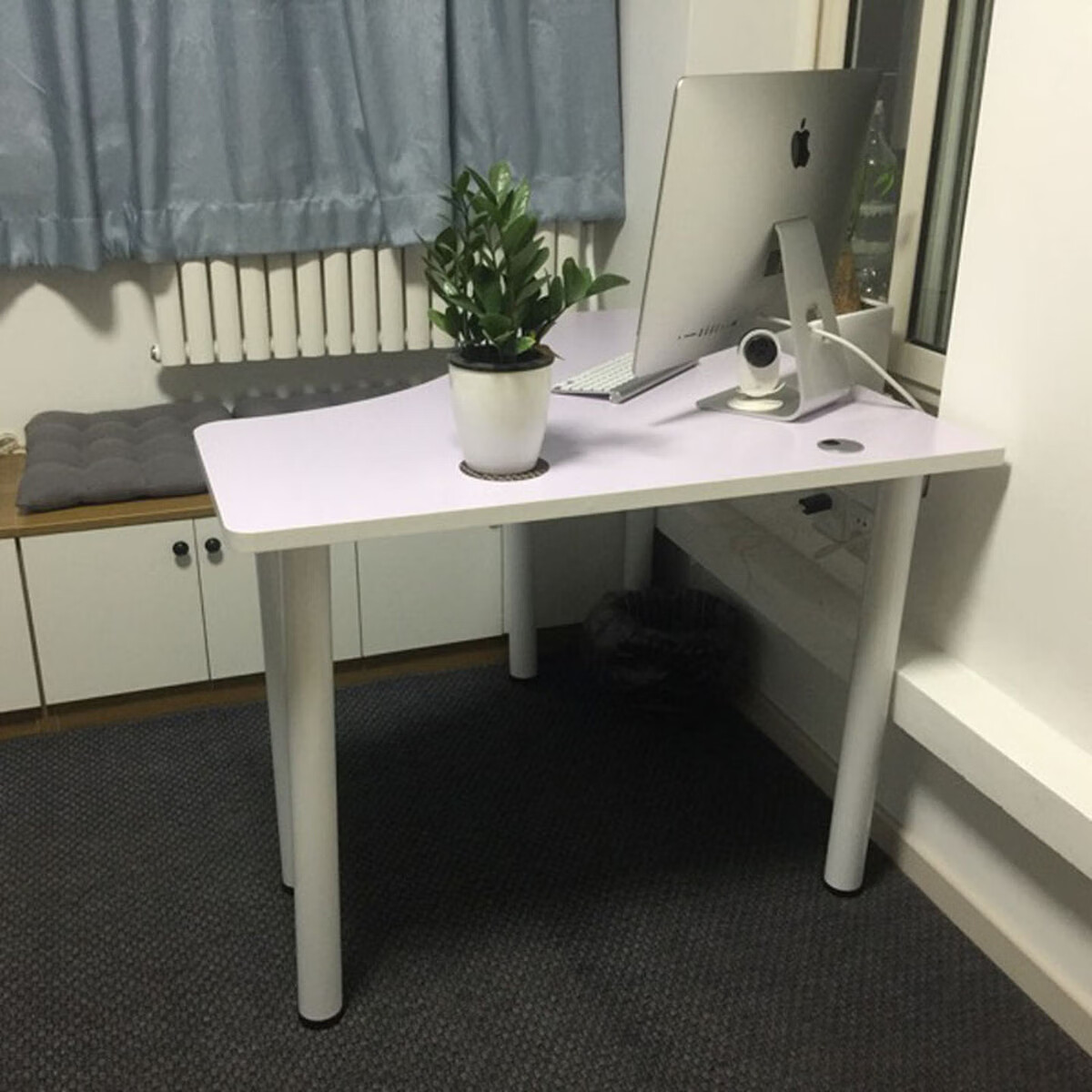 中掌柜简约卧室床头墙角桌转角桌笔记本电脑桌书桌直角桌拐角弧形 90