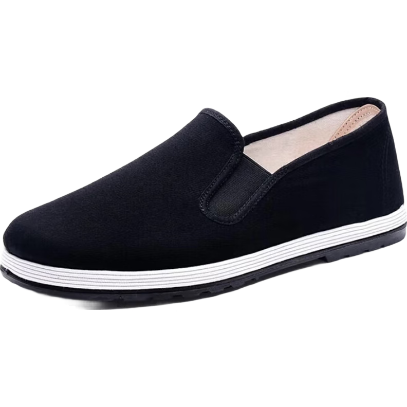 3520老北京布鞋防滑耐磨透气工作鞋一脚蹬休闲开车鞋 黑底 42