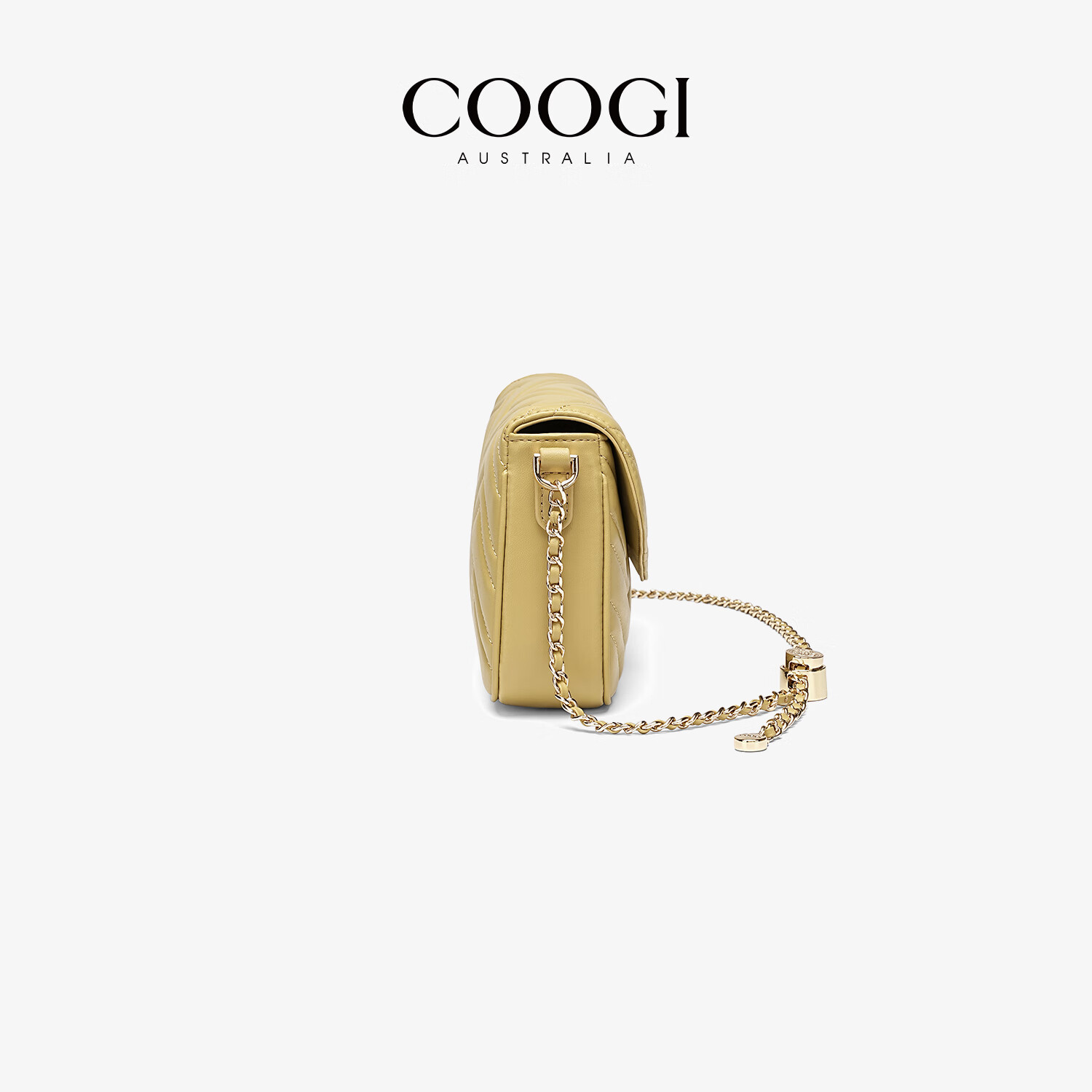 COOGI包包女包奢侈品牌2025包女斜挎包女生日礼物送女友老婆 黄色 22*5.5*13.5