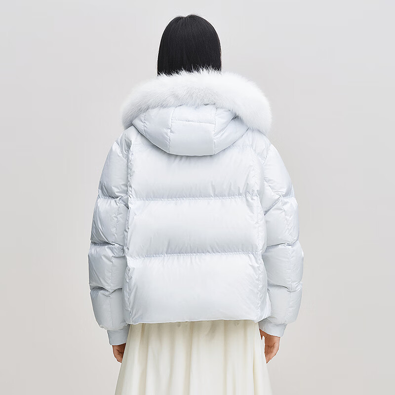 乐町短面包羽绒服女2025年冬季新款 冷蓝(现货) S