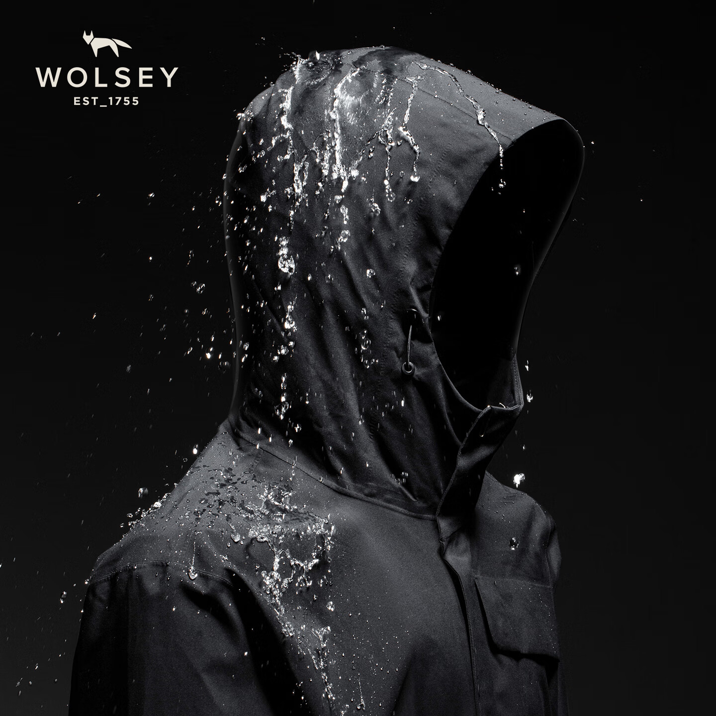 WOLSEY【防风防水】单层3L冲锋衣男女款通勤透气连帽夹克春秋外套 浅蓝灰色-女款 XL 【男款180女款175】