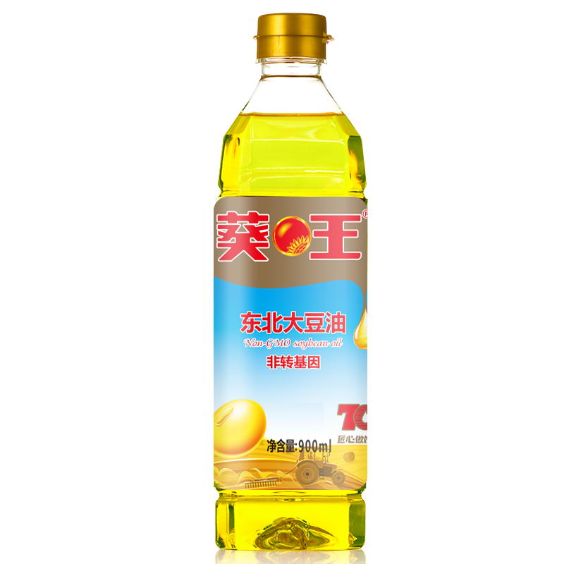 葵王东北大豆油900mL 瓶装食用油 非转基因 京东自营食用油 