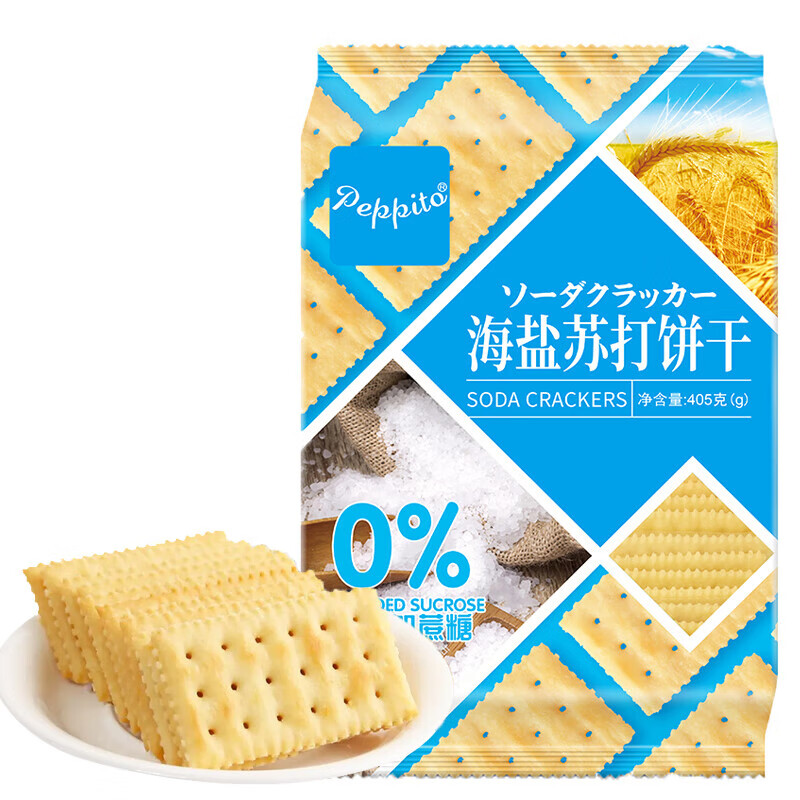 peppito蘇打餅干405g海鹽蘇打餅干無蔗糖蘇打餅干孕婦 海鹽蘇打餅干 405g 1包