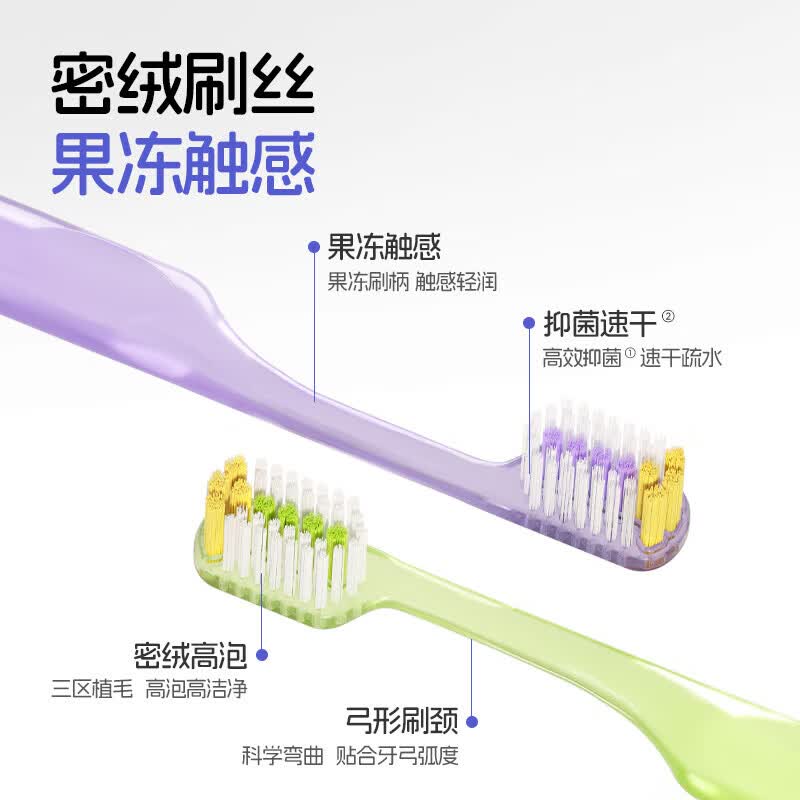 兔头妈妈儿童牙刷 密绒高泡轻柔清洁牙刷口腔护理速干3-6-12岁 【到手6支】密绒牙刷3支装*2
