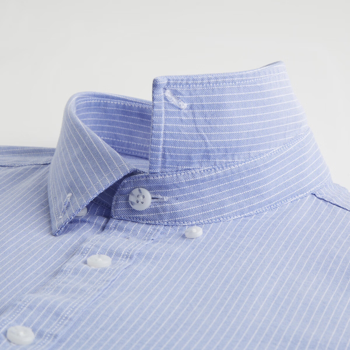 杉杉(FIRS)【100%新疆棉&亲肤内搭】秋季男士竖条纹上衣男式长袖衬衫男 欧碧绿 42 185/100B(42)