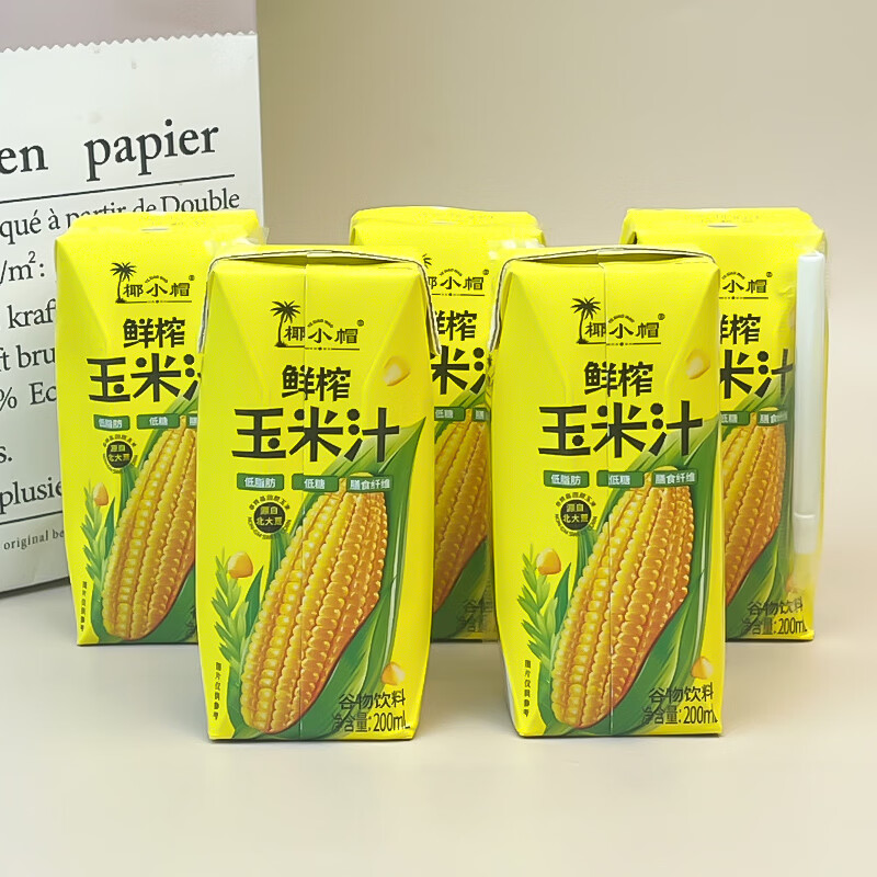椰小帽鲜榨玉米汁谷物饮料200ml*12瓶