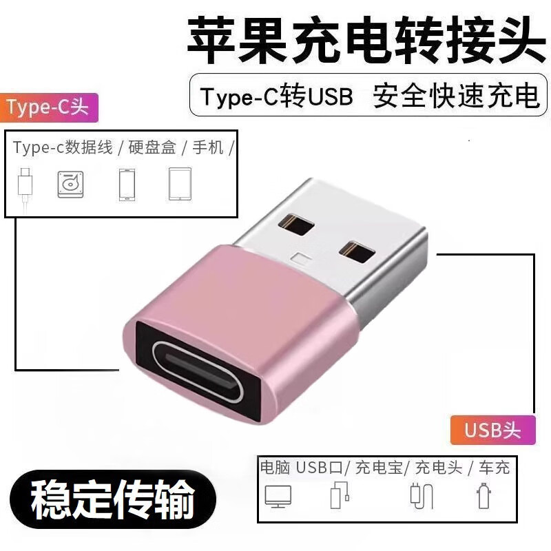 DIYLIVE观澜湖otg转接头手机u盘转换器typec转usb3.0接口二合一连接读卡适用华 Type-c母转USB[红色]