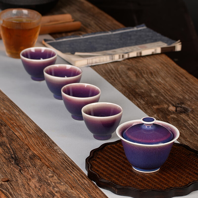 鋆钰郎窑钧红窑变景德镇陶瓷功夫茶具 公道 色釉