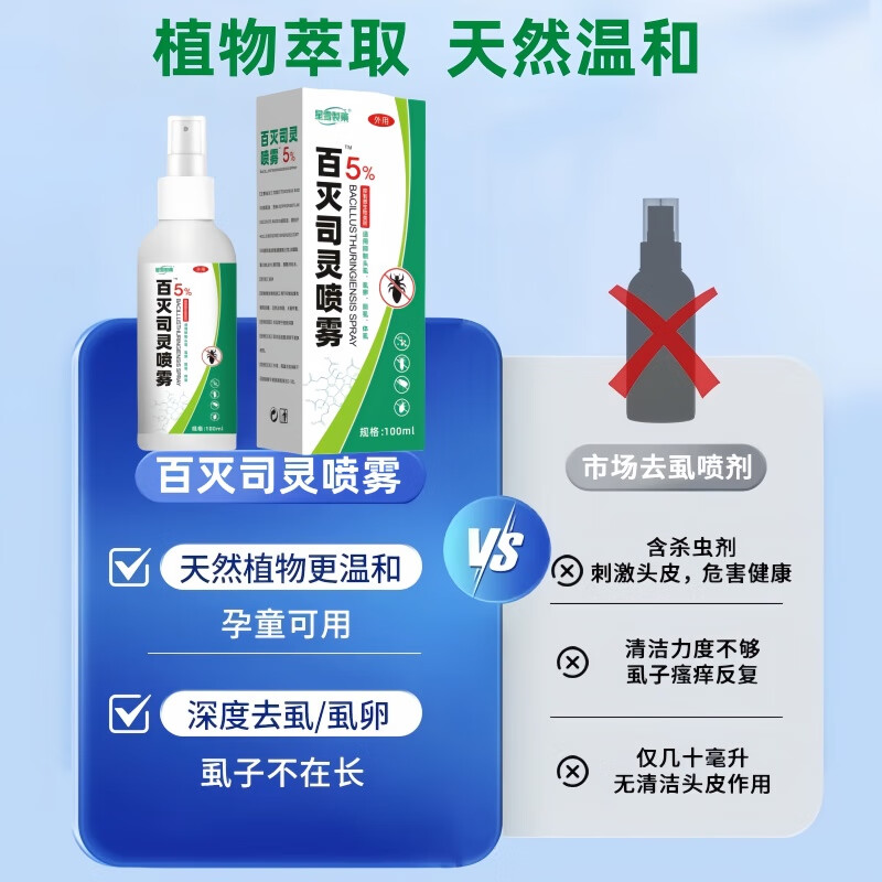星雪制药百灭司灵喷雾剂5%扑灭司林去私处阴虱疥螨儿童头虱虫卵专用的药 2瓶/100ml【科百灭宁扑灭司林喷剂5%司灵达】 扑灭司林百灭司灵喷雾剂5%正品阴虱虫卵专用喷雾药