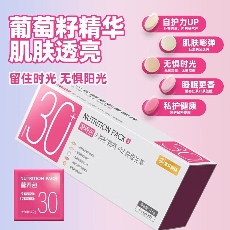 华北30+女士营养包复合维矿胶原蛋白茶氨酸蔓越莓益菌生日礼物送女友