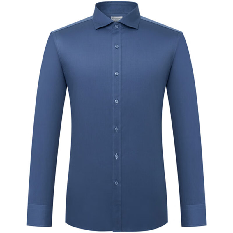 恺米切男士抗菌免烫长袖衬衫3色可选全法式领修身版型 宝蓝 42