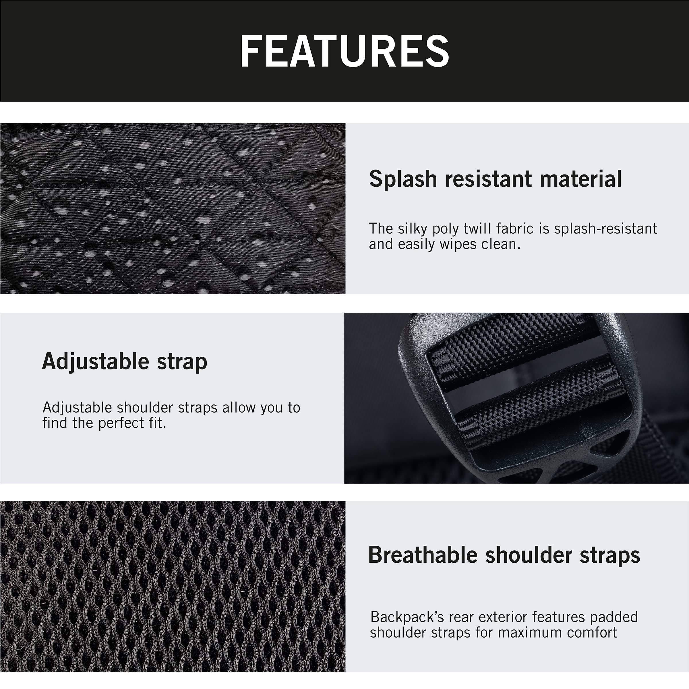 凯尼斯柯尔（KENNETH COLE） REACTION Emma Women’s Backpack 15 Laptop Bag 黑色钻石 15