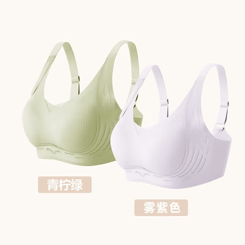 精灵物语升级版普提拉专塑型聚拢反重力Plus收副乳防女士内衣文胸 雾紫色+青柠绿 2件*Plus普提拉 M 80-100斤