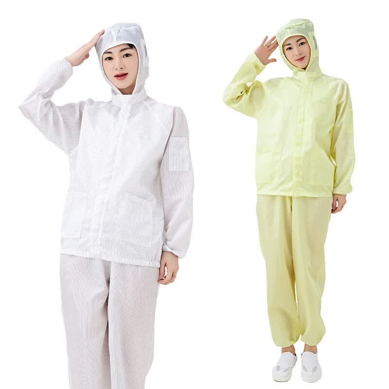 奥义驰防尘工作服防静电连帽分体服无尘防护服电子车间洁净服净化服男女 蓝色连帽分体服 6XL 【建议200-220斤】