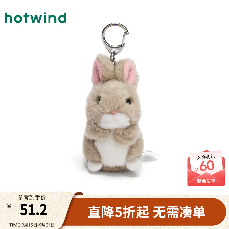 热风包包挂件钥匙扣配件2025年秋季新款兔子挂件毛绒玩具小礼品 150咖啡色 1个