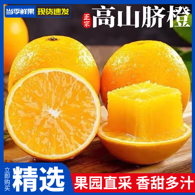 闽域寻鲜正宗高山脐橙现摘新鲜水果甜橙当季整箱包邮送礼榨汁脐橙子 净重4.5斤【单果60-65mm】精选装