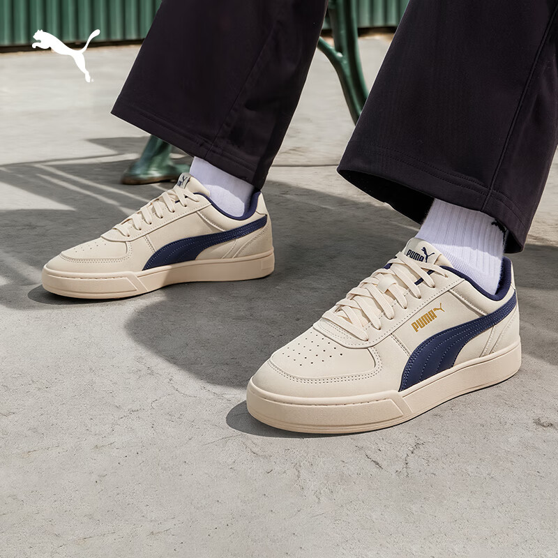 彪马（PUMA）经典美式休闲小白鞋男女款新款运动板鞋CAVEN 391939 杏仁糖色-海军蓝-09 42