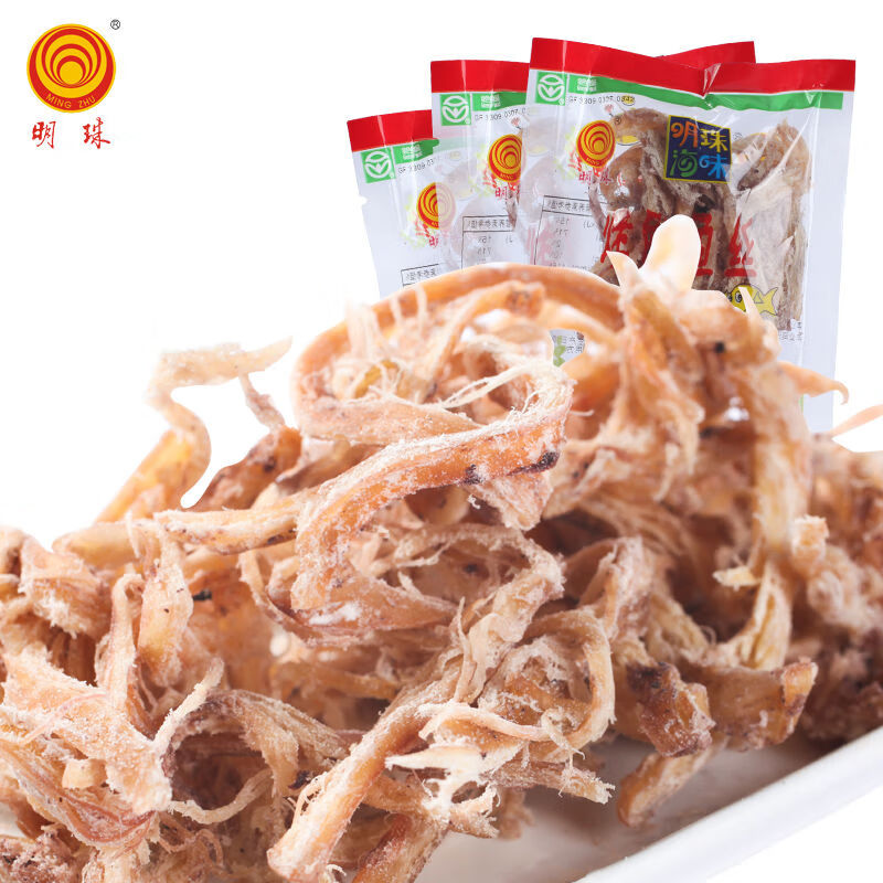 明珠魷魚(yú)絲舟山特產(chǎn)烤魷魚(yú)條魷魚(yú)干即食零食烤魷魚(yú)絲200g 咸味