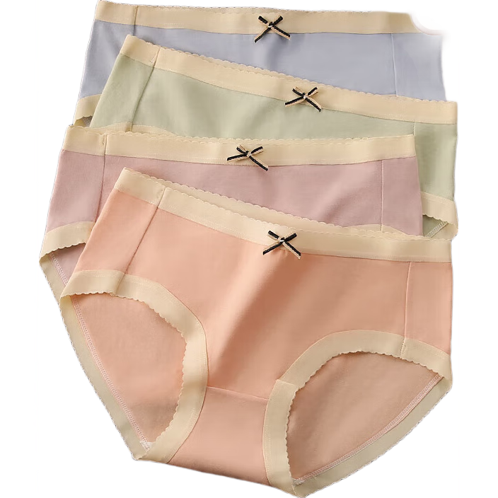 【7A抗菌棉内档】少女纯棉内裤女舒适透气甜美女士中腰三角短裤 混色 颜色随机 1条 XL