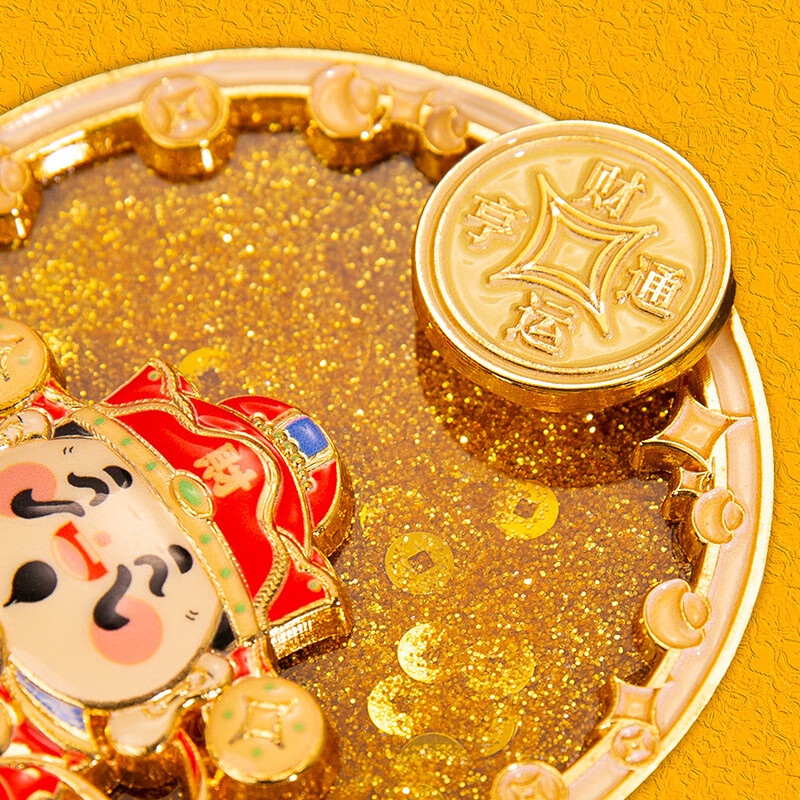 财神流沙旋转金属冰箱贴北京上海南京院西安博物馆文创纪念品 赚钱财神爷(铜钱可旋转