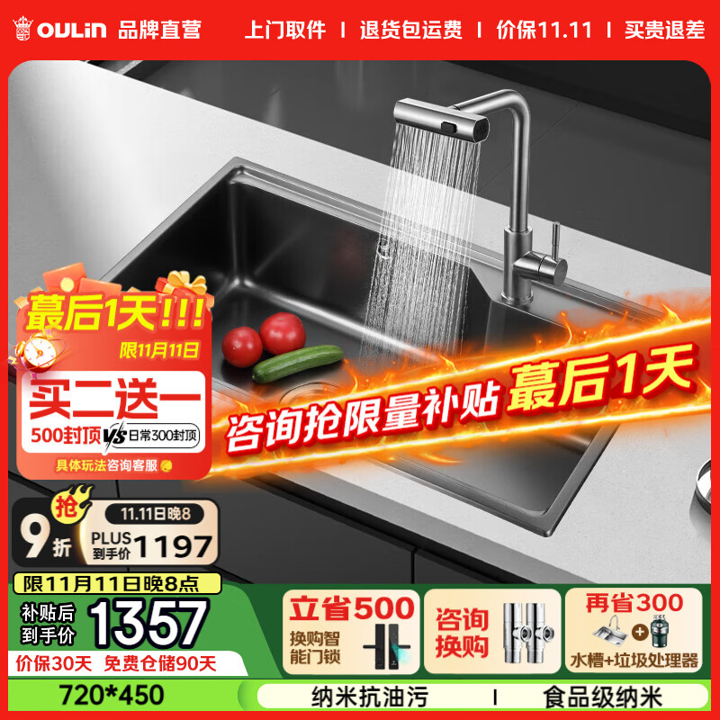 ŷգOULINˮ۴󵥲ϴٲˮϴ72*45 PVD+3ֳˮͷ