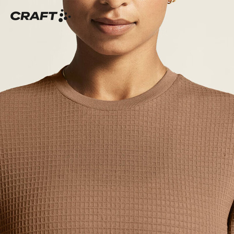 CRAFT运动Wool Waffle RN W男女羊毛运动贴身层跑步健身上衣保暖透气 黑色（男款） S