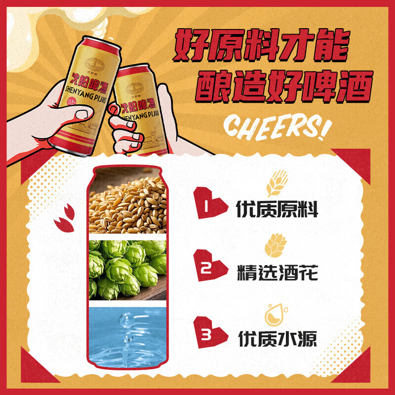 雪花啤酒 沈阳啤酒 500mL 12罐 整箱装 到期日6月10日