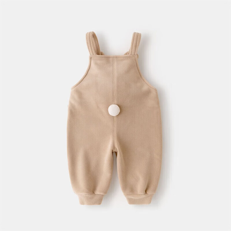 嘟嘟家儿童背带裤冬季新款宝宝长裤冬装男童女童柔软裤子保暖童装卡通款 粉色 100