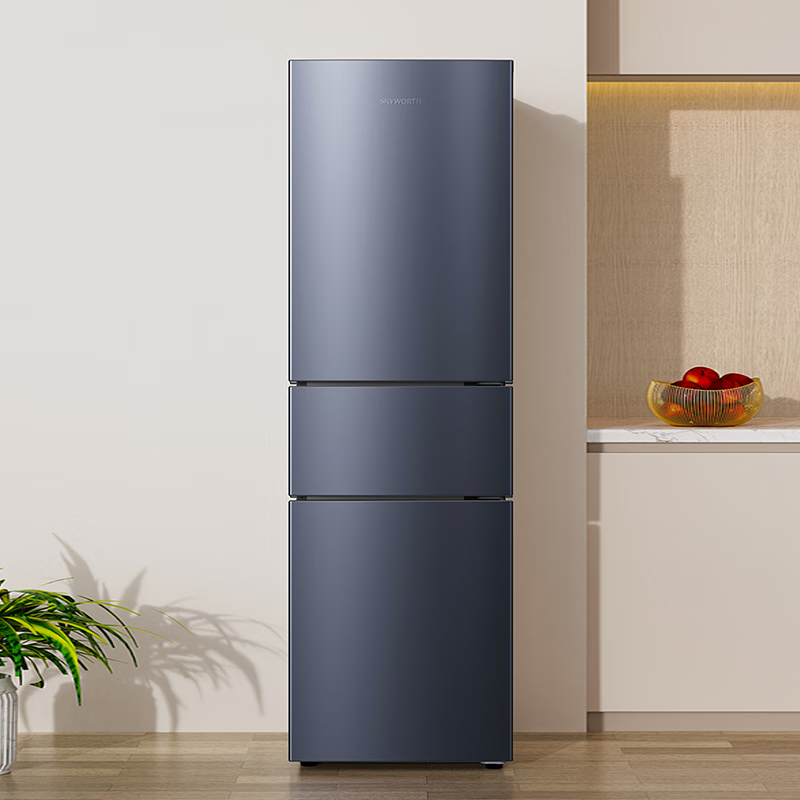 创维无界门体外观三门三温区耐磨端盖拉丝面罩抽屉冰箱BCD-221WTYC_星耀灰 京东折扣/优惠券