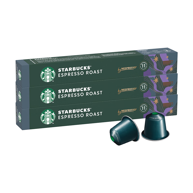 星巴克（Starbucks）【瑞士进口】Nespresso胶囊咖啡粉意式浓缩黑咖啡冷萃美式多口味 【5.7g*30颗】意式浓缩 26年6月