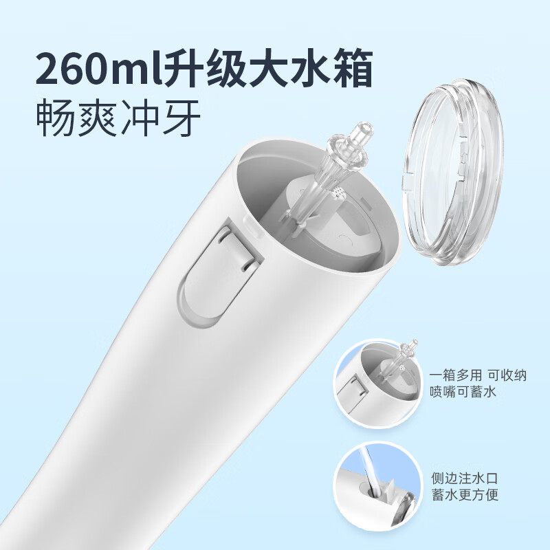 博皓（prooral） 电动冲牙器洗牙器冲洗器牙齿清洁器水牙线口腔清洗器牙垢去除工具正畸牙缝剔牙神器 家用手持立式 黛粉