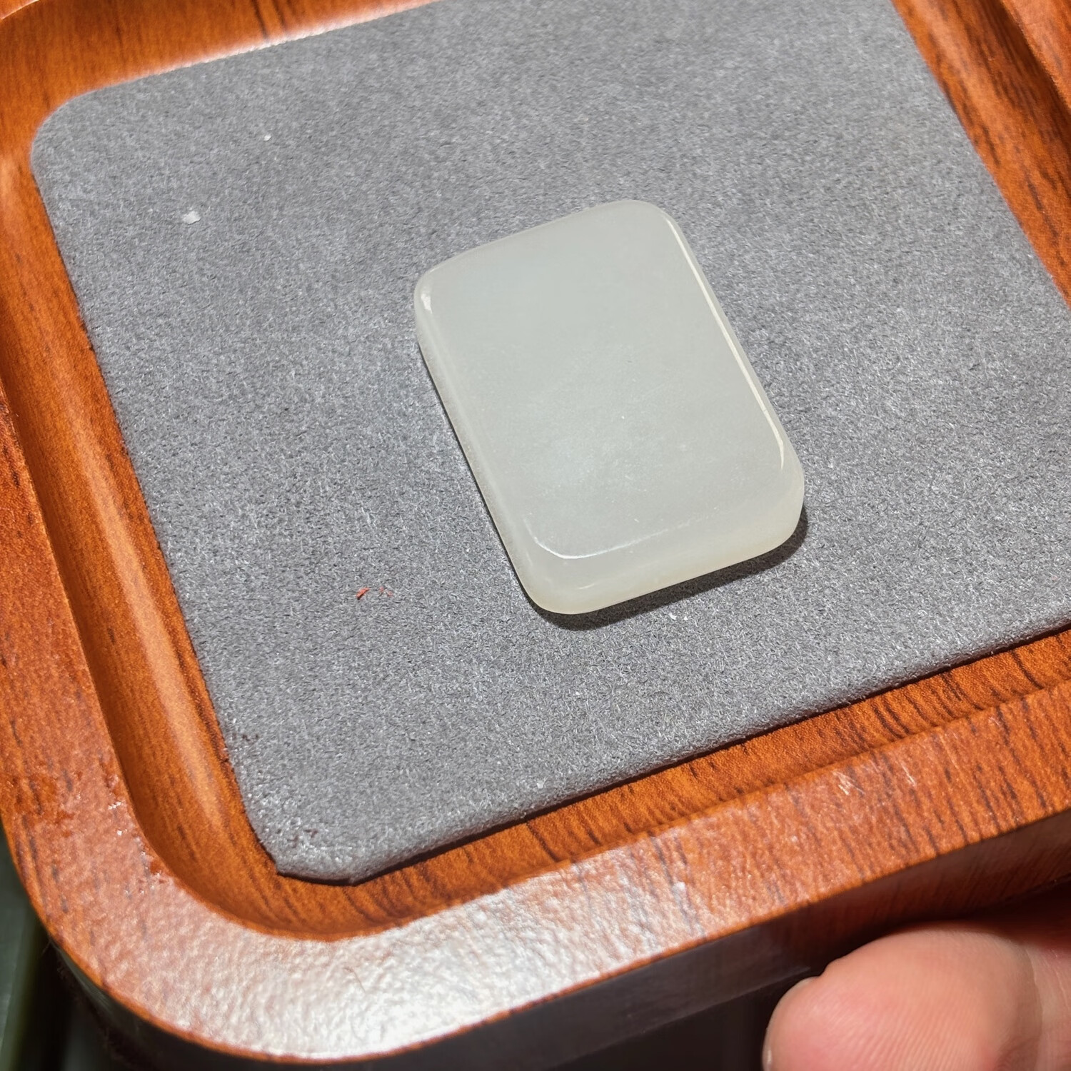 古甄轩和田玉吊坠定制青海料无事牌烟灰色刻字 尺寸约18*28毫米