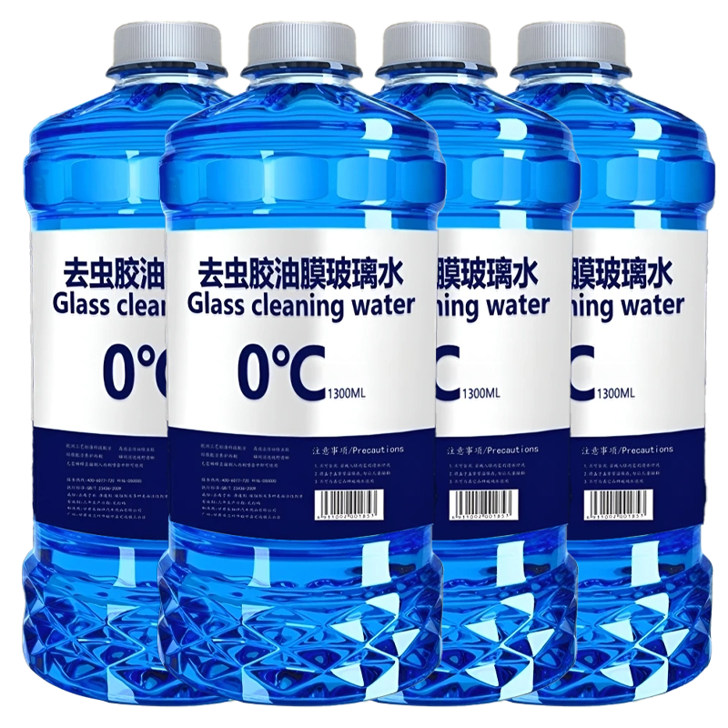 汽车去油膜玻璃水去虫胶冬季防冻清洁液强力去污清洗视野清洁剂 0度以上可用/1桶装1300ml 强去污
