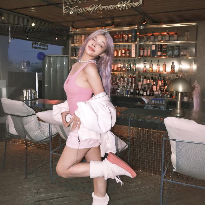 共迹gongji【孟子义同款】 面包鞋休闲鞋厚底运动鞋板鞋ins多巴胺小清新女鞋 樱花粉 /偏大一码 38 （243mm）