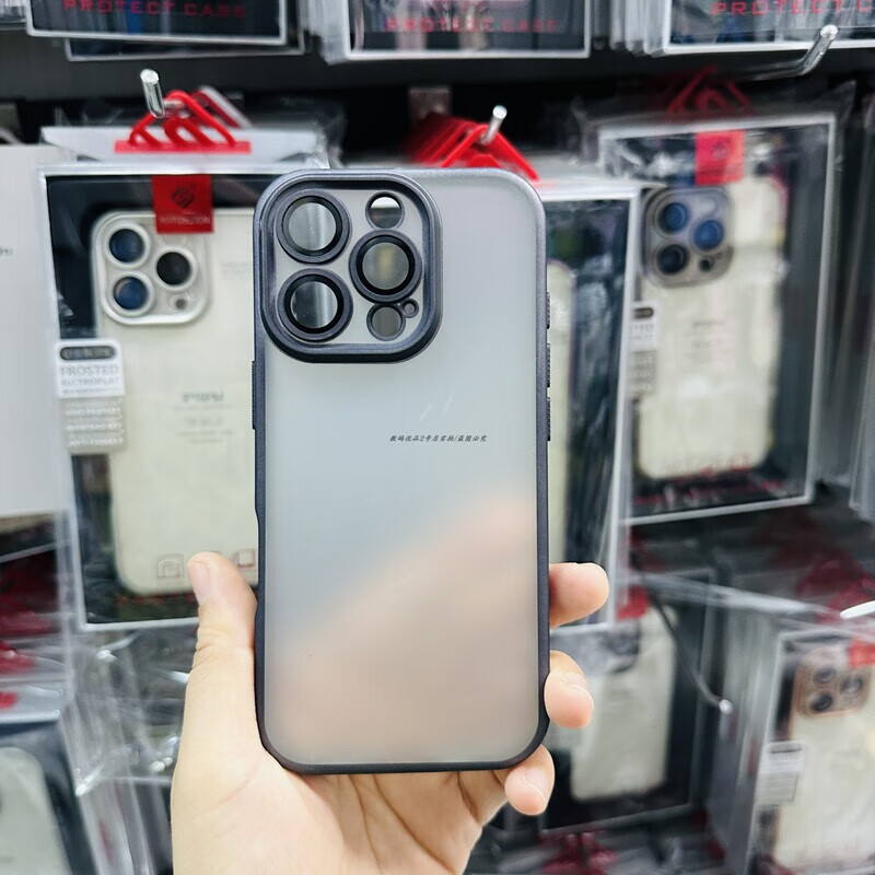 卡思特磨砂电镀手机壳适用于ip16pro镜头膜钛金属感14M保护壳新品 黑色 iPhone 14 Pro Max