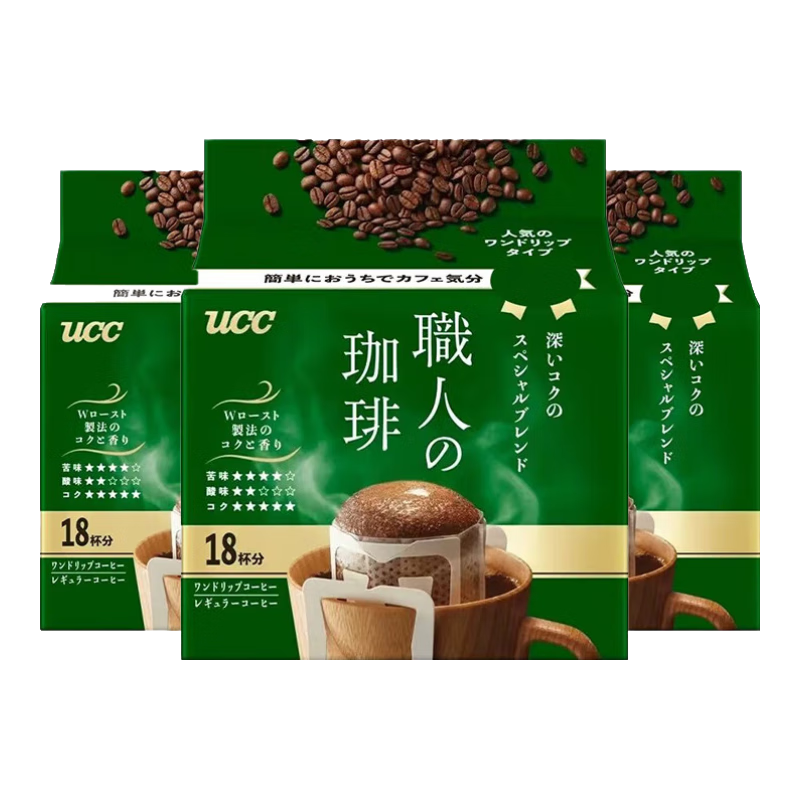 ���ڲ�������ʫʫ��UCC������ʽְ�˿��ȷ� �ձ����ڹҶ��������Ũ����ĥ�ڿ��� 7g ���Ũ��18p*3(25.7����) 97.8Ԫ