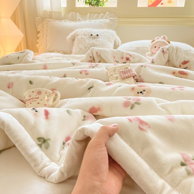 雅鹿毛毯被子1.5米x2米被子冬季毛毯冬天加厚加绒单人被毯子冬被6-8斤 曼塔小熊【3秒速暖 不压身不掉毛不静电】 150*200cm-4斤