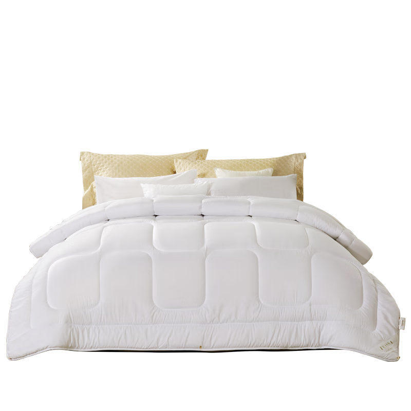 富安娜 舒暖 纤维被子冬季被芯 双人磨毛冬厚被 约7斤 230*229cm 白色